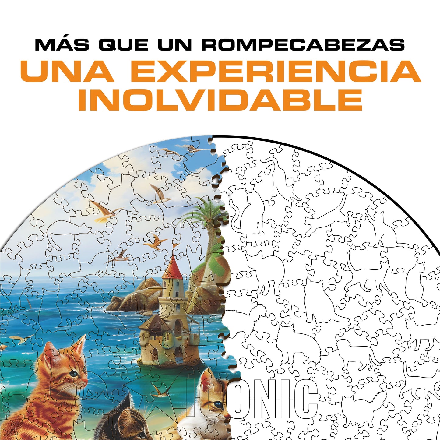 Gatitos en la Playa - Rompecabezas de Madera