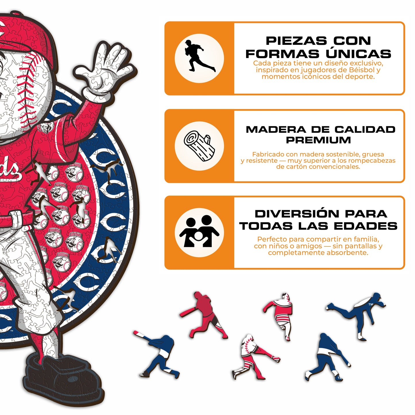 Cincinnati Reds™ Mascota - Rompecabezas de Madera