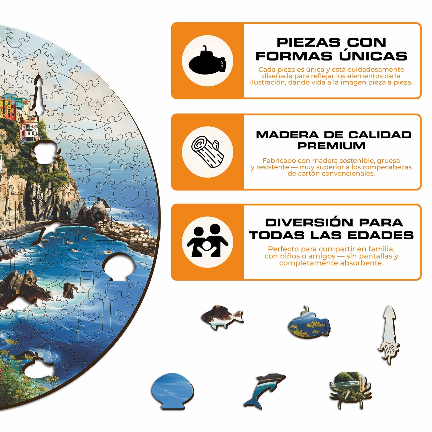 Portofino - Rompecabezas de Madera