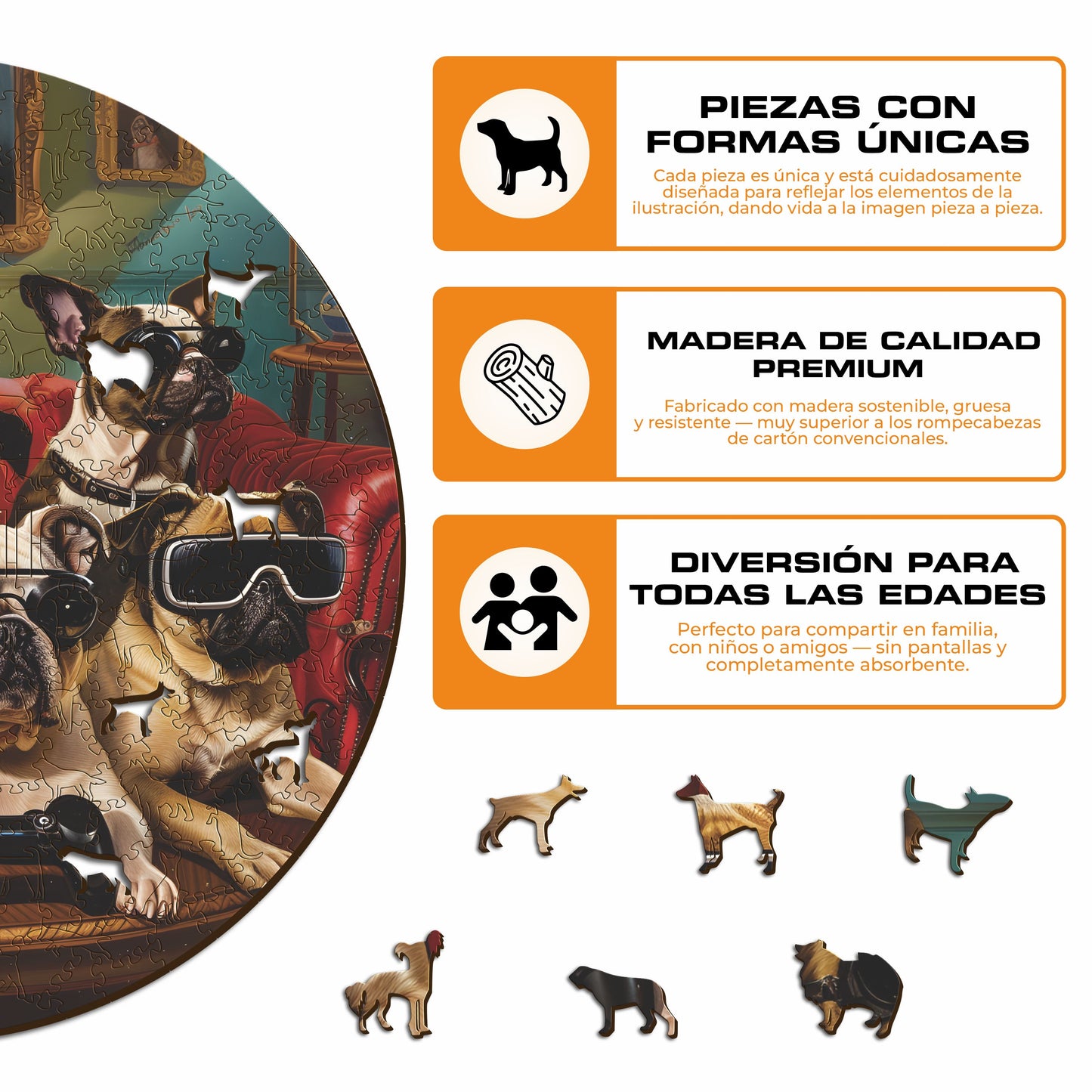 Perros Videogamers - Rompecabezas de Madera