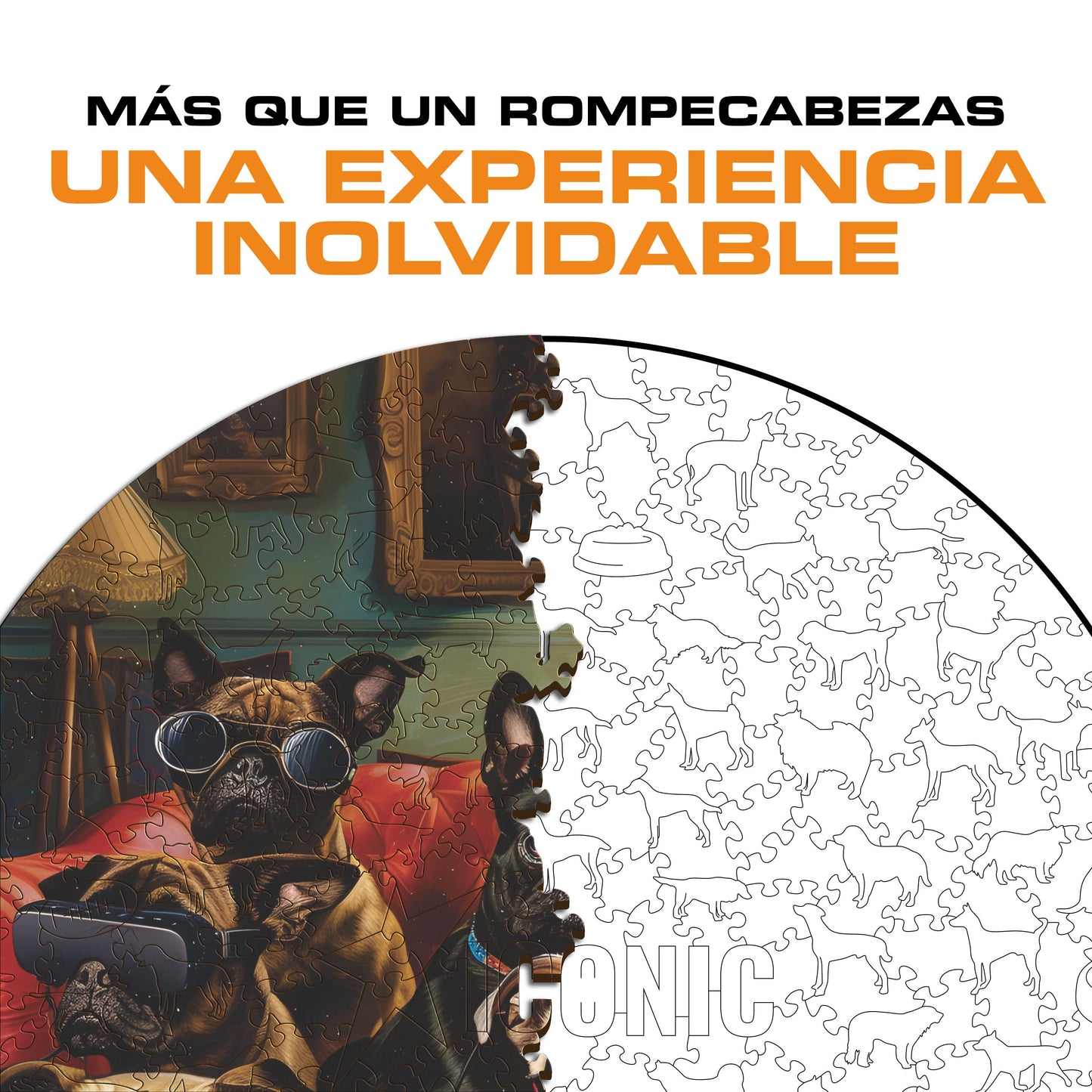 Perros Videogamers - Rompecabezas de Madera