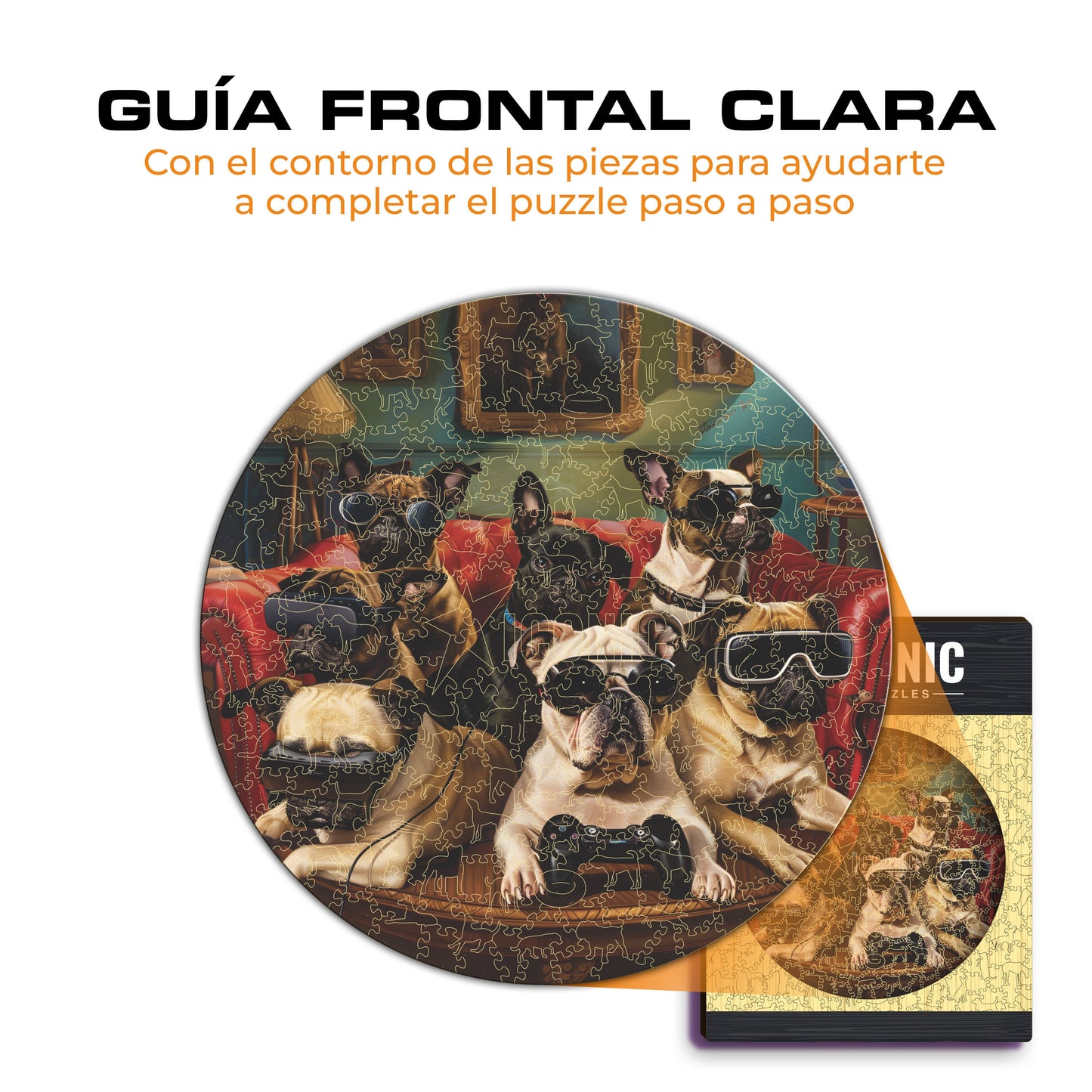 Perros Videogamers - Rompecabezas de Madera