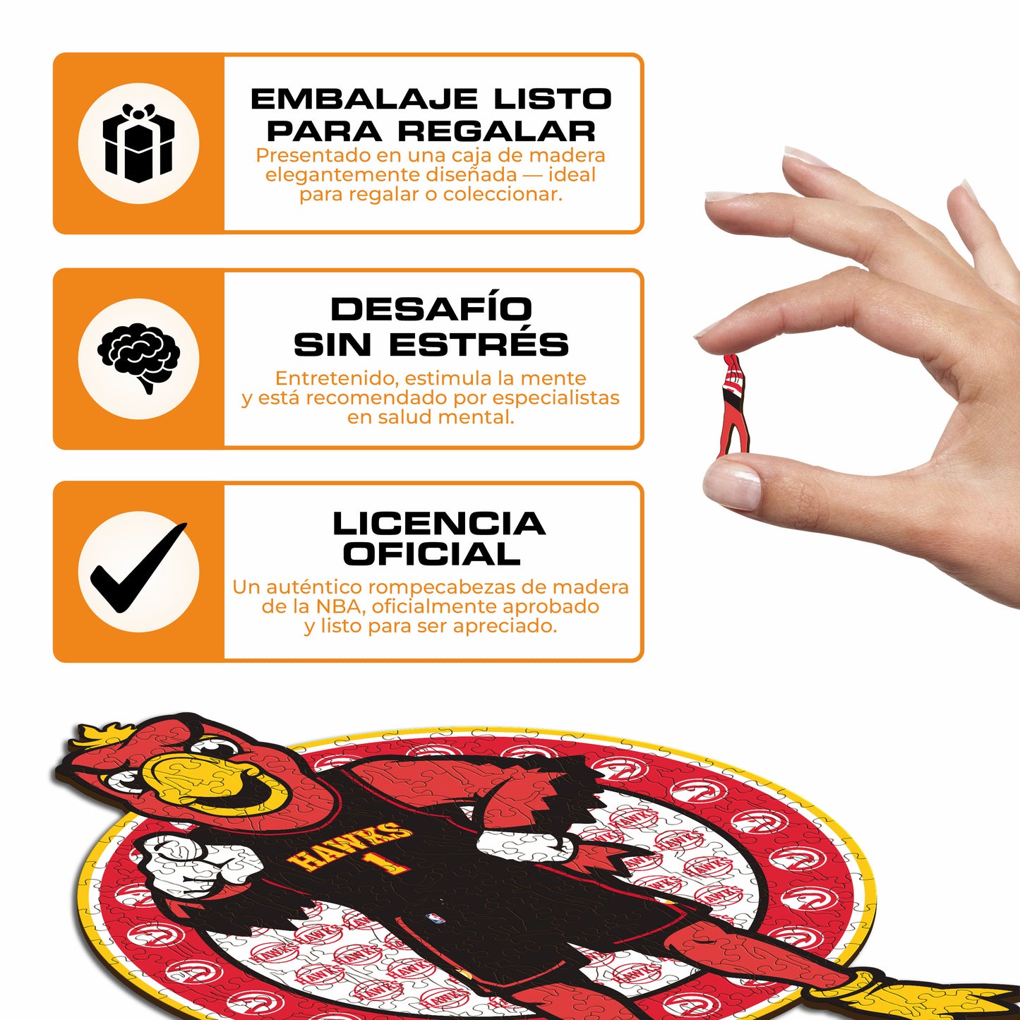 Atlanta Hawks™ Mascota Puzle de Madera