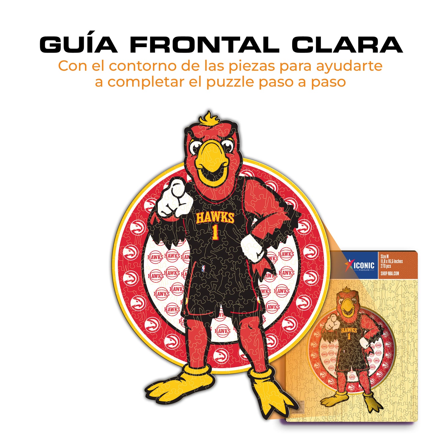 Atlanta Hawks™ Mascota Puzle de Madera