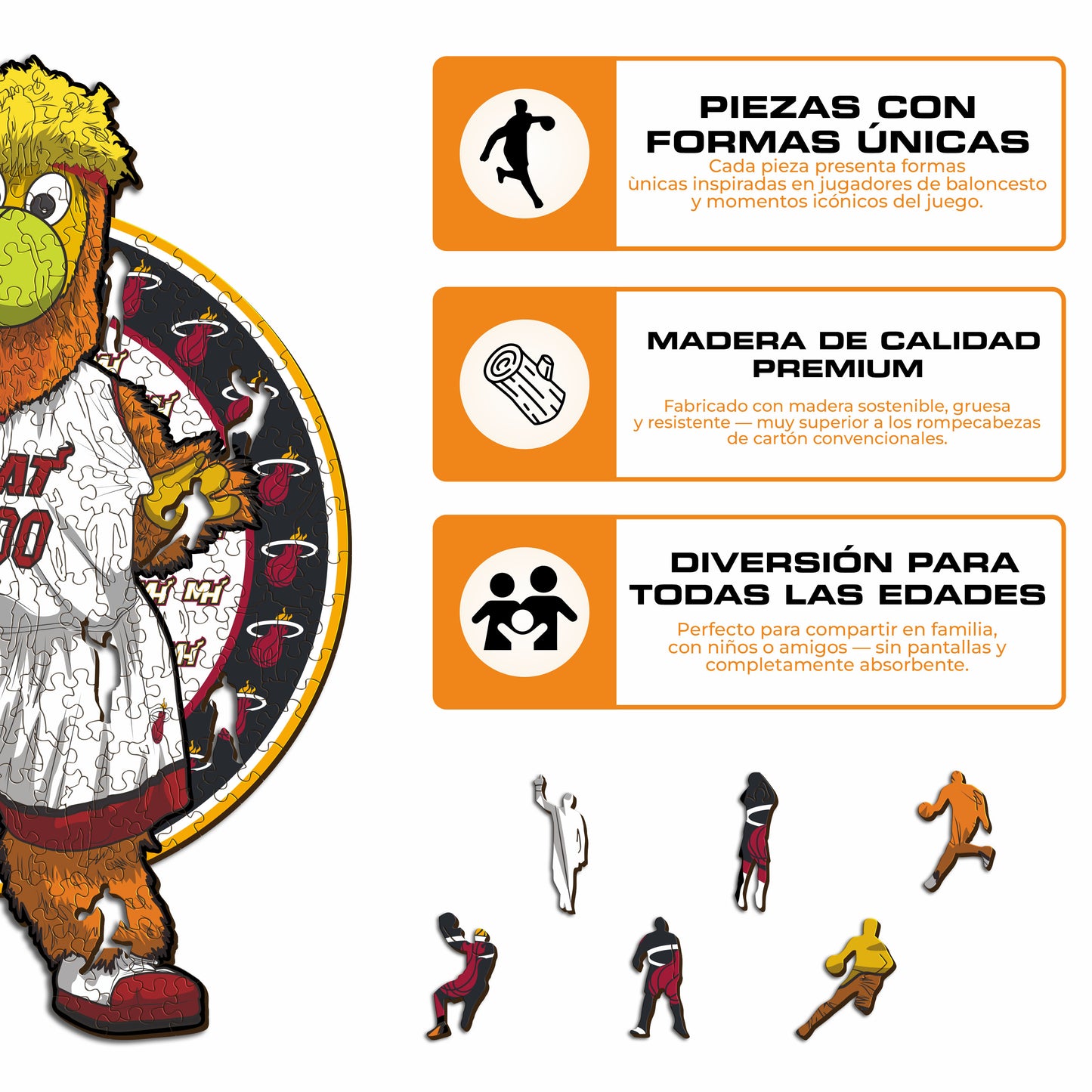 Miami Heat™ Mascota Puzle de Madera