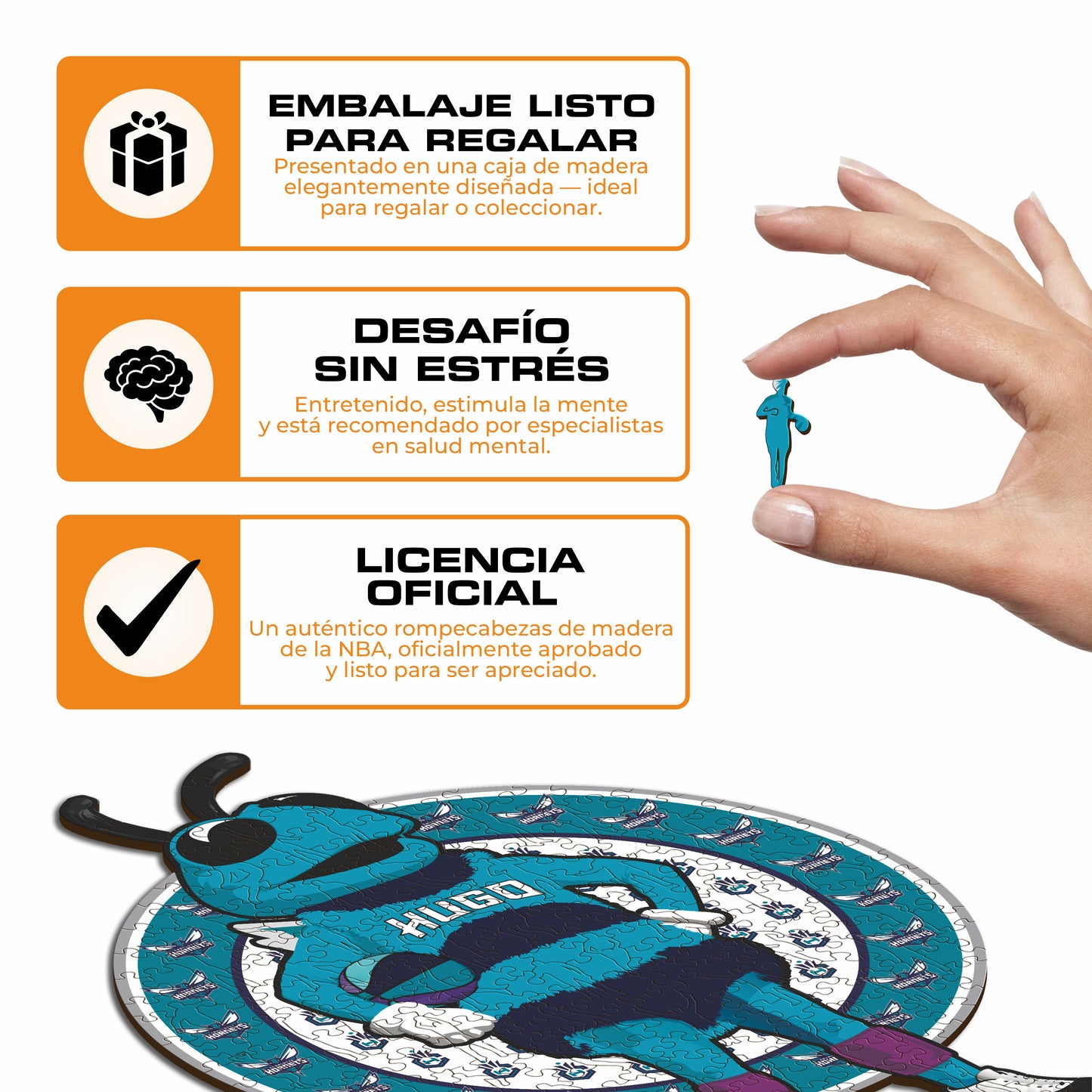 Charlotte Hornets™ Mascota Puzle de Madera