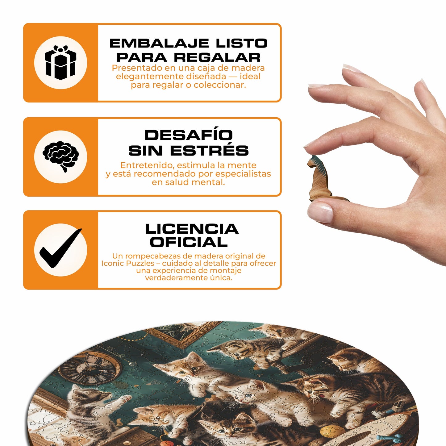 Gatitos Juguetones - Rompecabezas de Madera