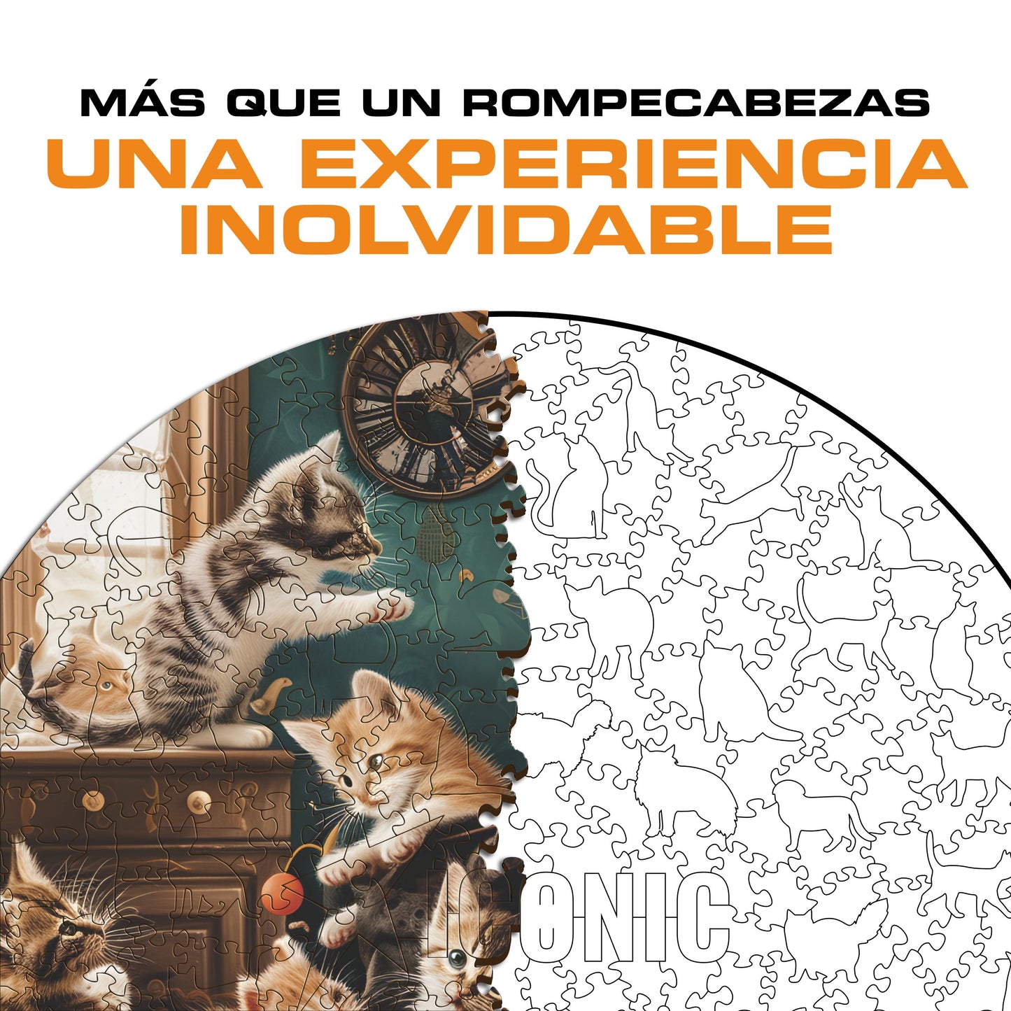 Gatitos Juguetones - Rompecabezas de Madera