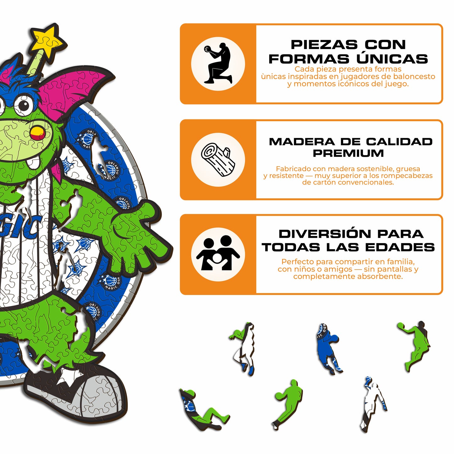 Orlando Magic™ Mascota Puzle de Madera