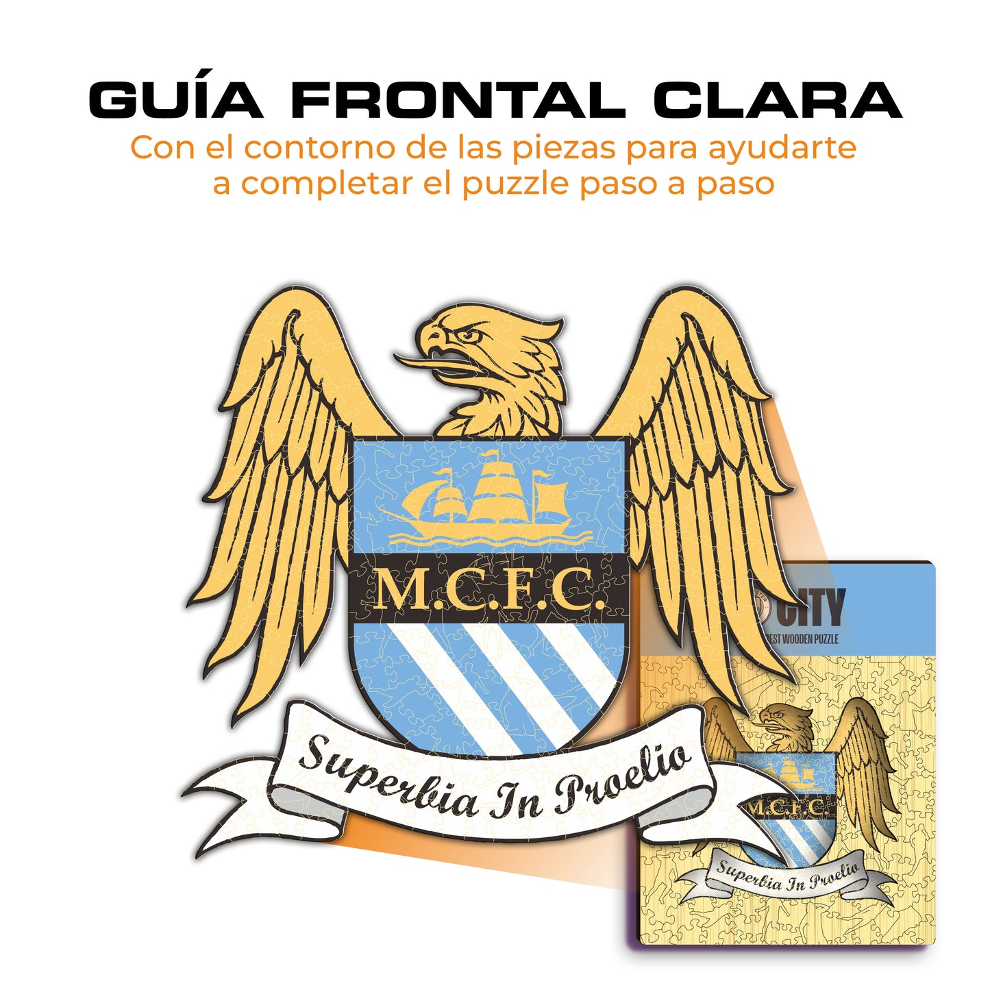 Manchester City FC® Retro Logo - Rompecabezas de Madera