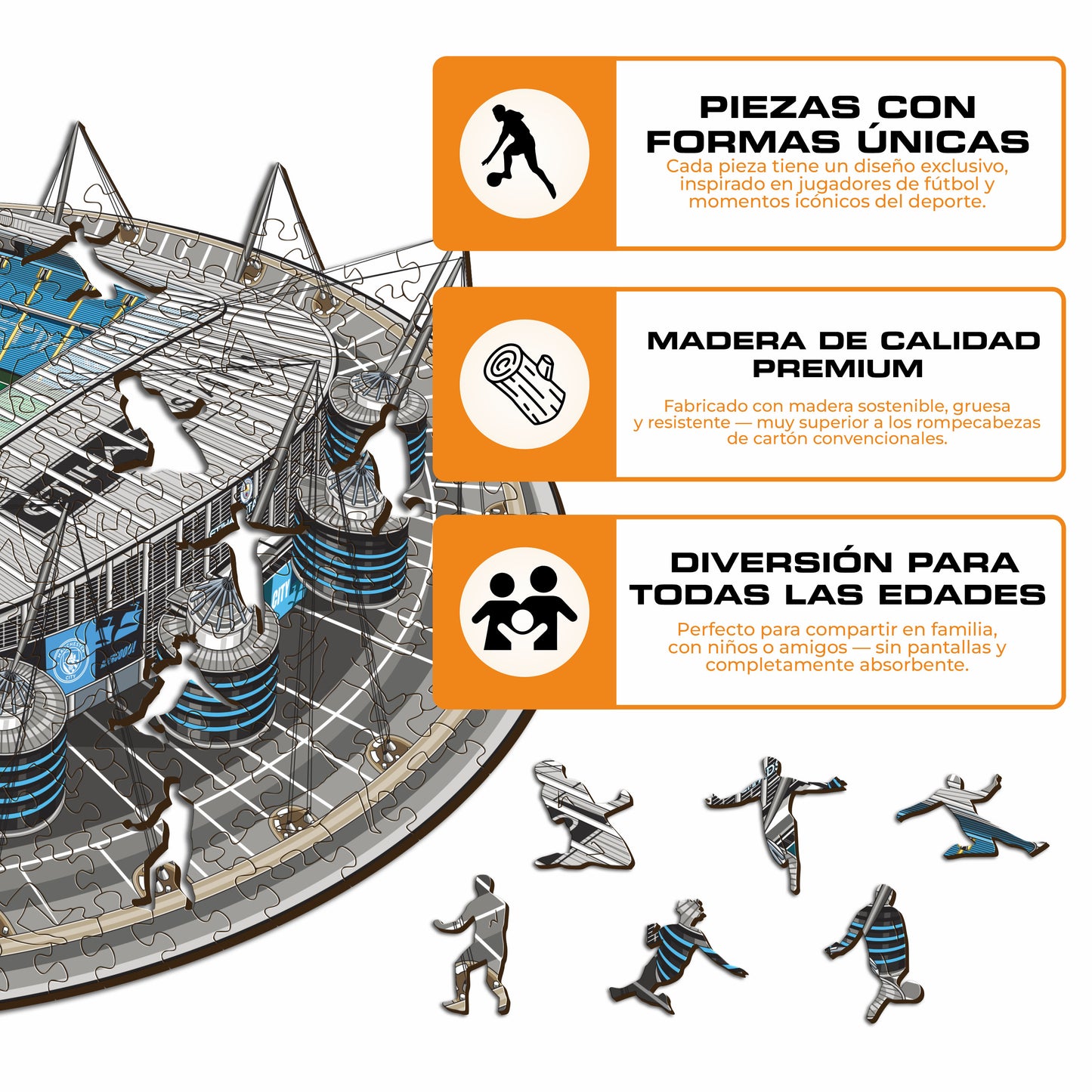 Man City FC® Etihad Stadium - Rompecabezas de Madera