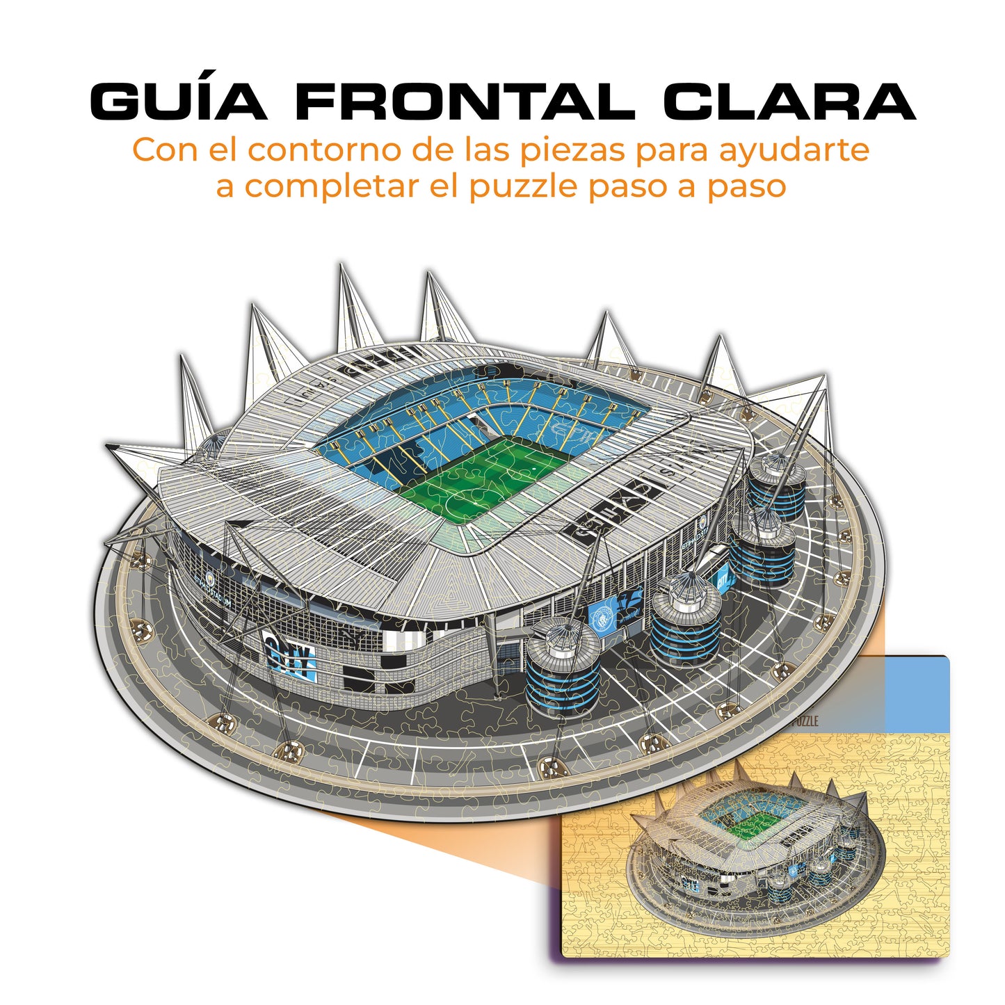 Man City FC® Etihad Stadium - Rompecabezas de Madera