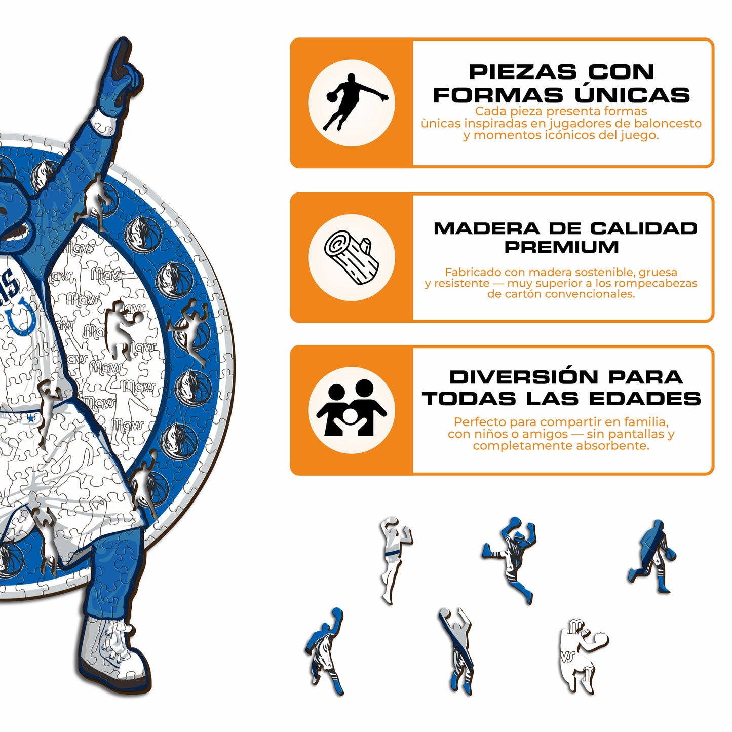Dallas Mavericks™ Mascota Puzle de Madera