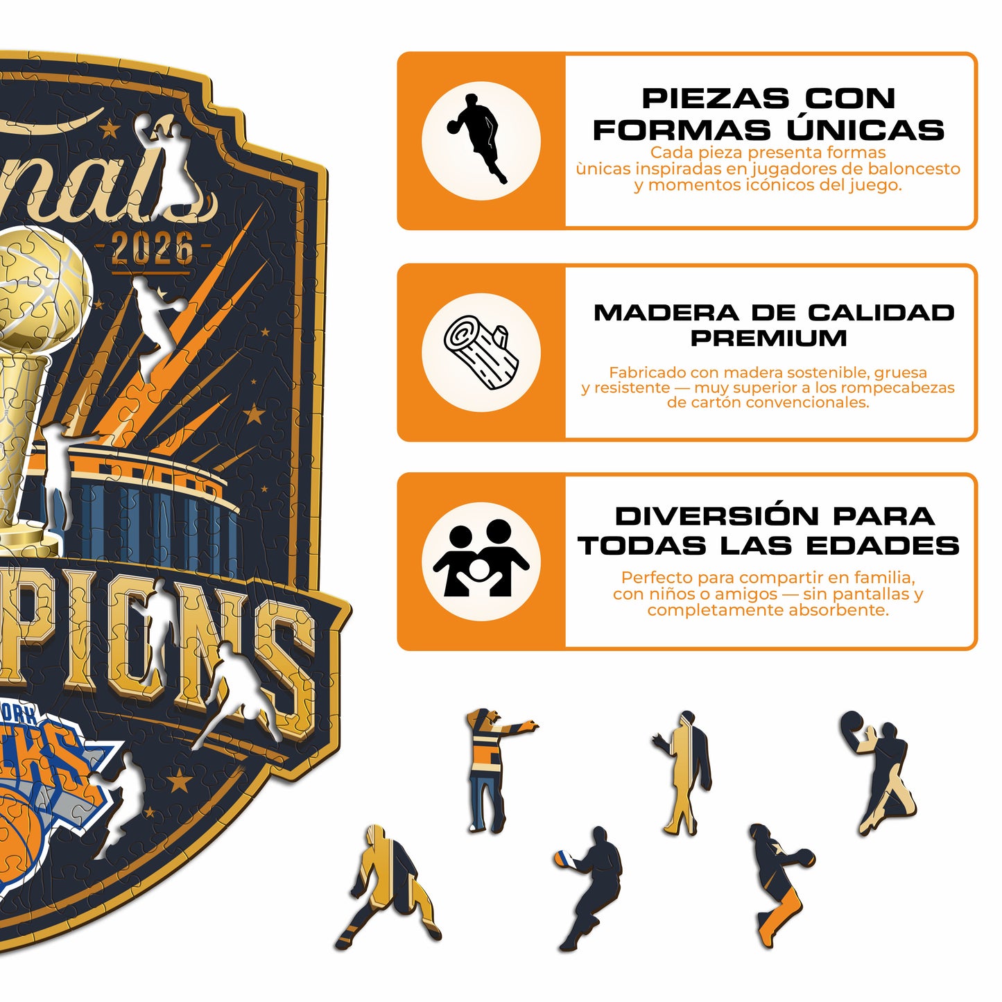 New York Knicks™ 2026 NBA Champions - Puzzle de Madera