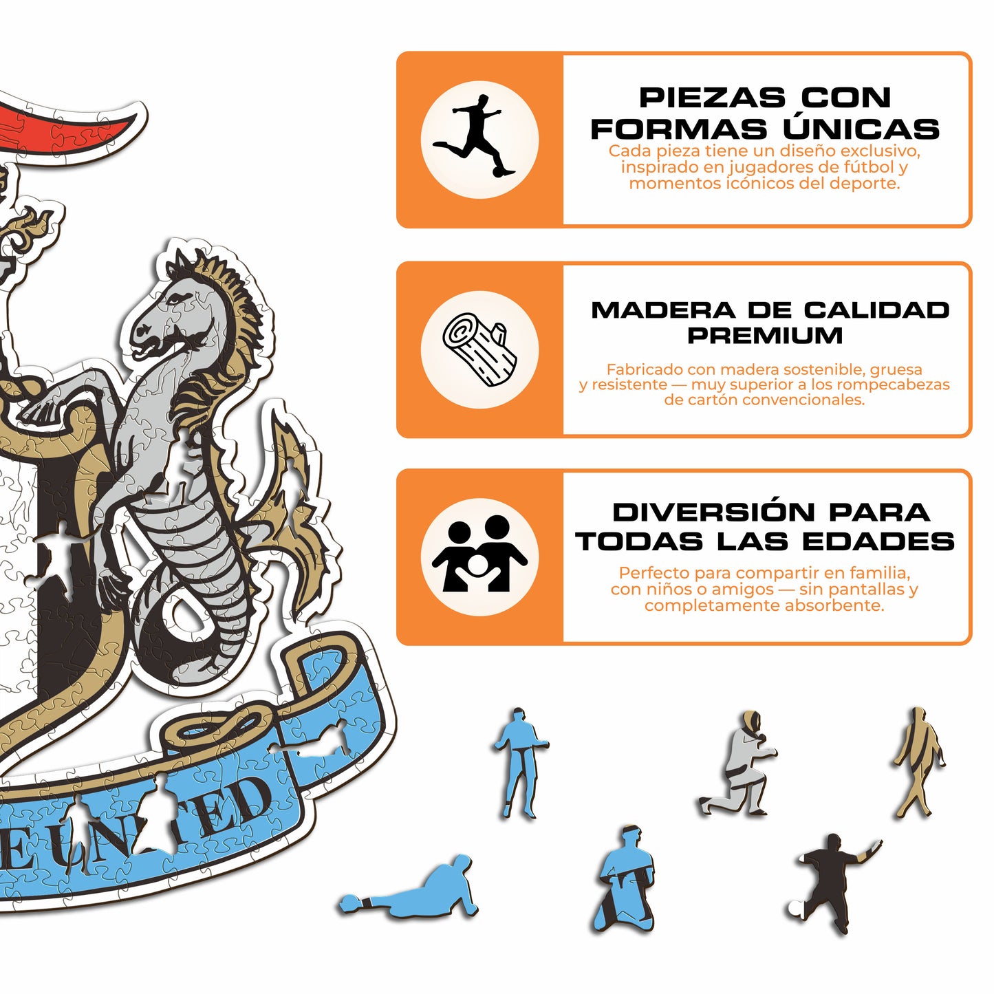 Newcastle United FC® Logo - Rompecabezas de Madera