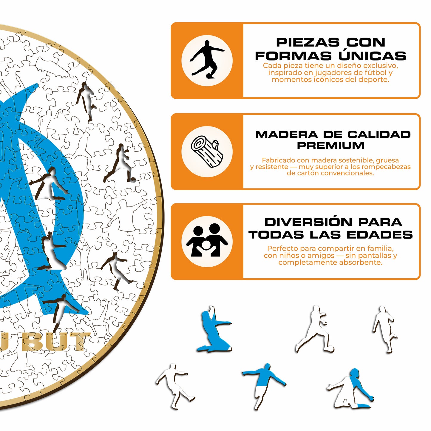 Olympique de Marseille® Logo - Rompecabezas de Madera Oficial