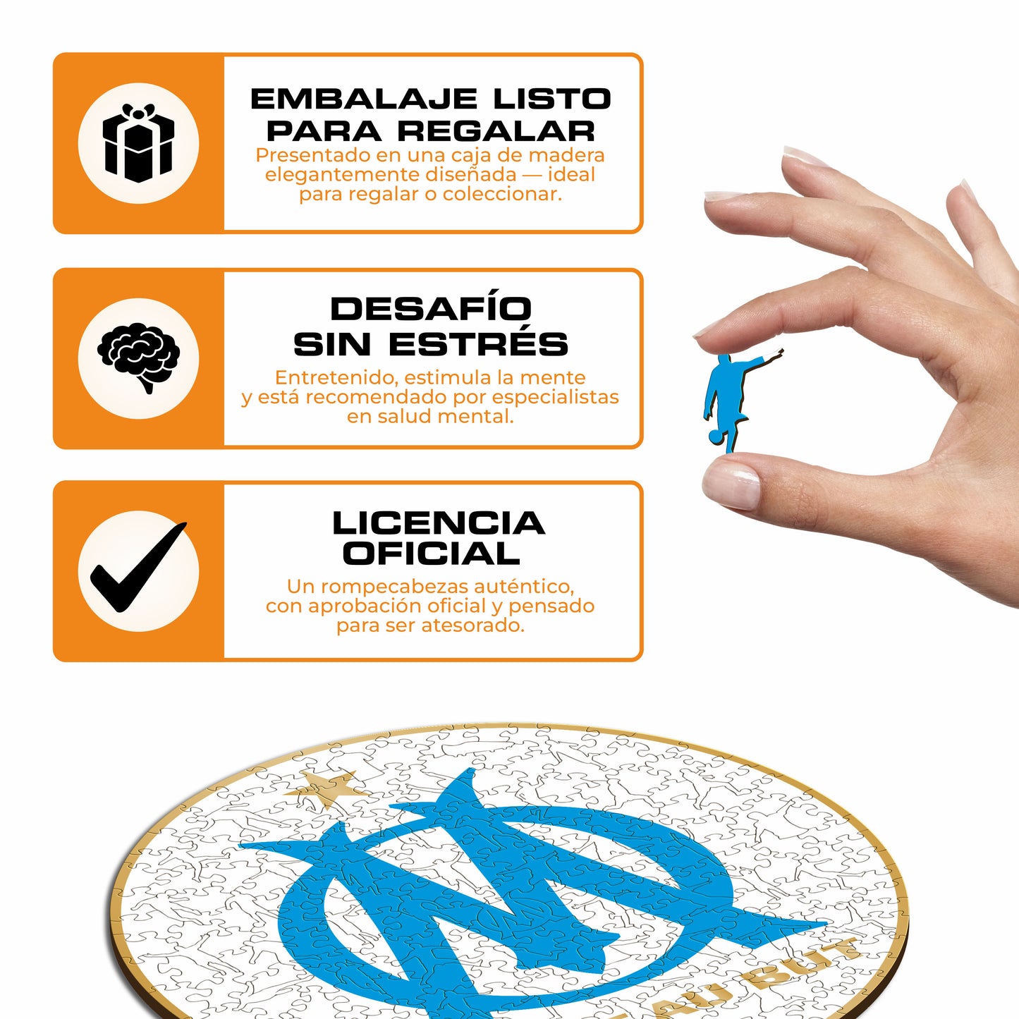 Olympique de Marseille® Logo - Rompecabezas de Madera Oficial