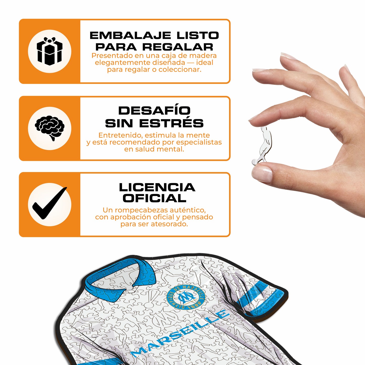 Olympique de Marseille® Camiseta - Rompecabezas de Madera Oficial