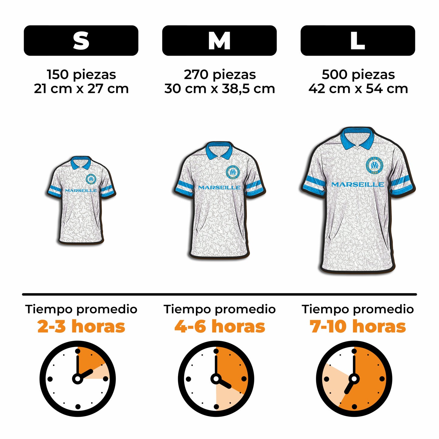 Olympique de Marseille® Camiseta - Rompecabezas de Madera Oficial