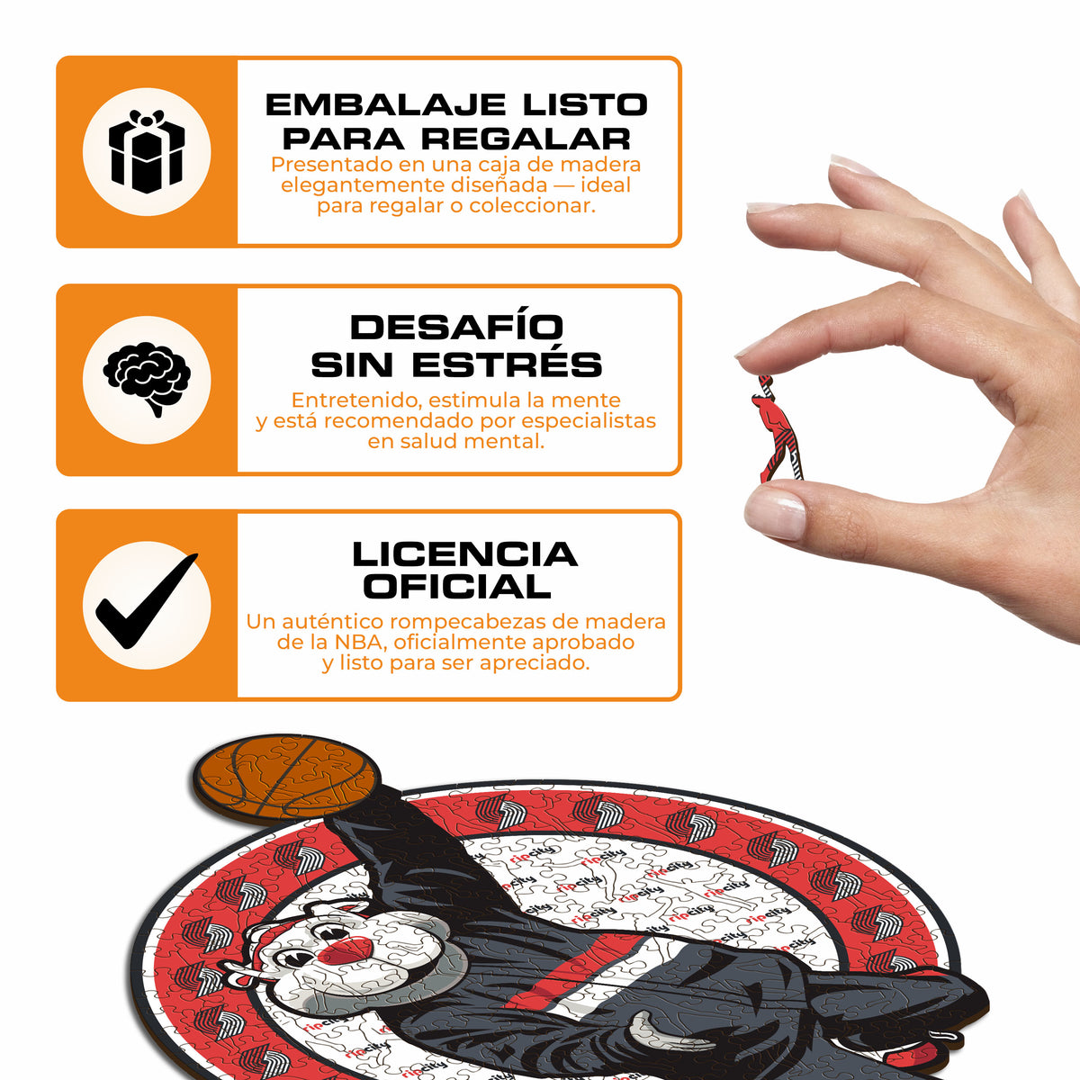 Portland Trail Blazers™ Mascota Puzle de Madera