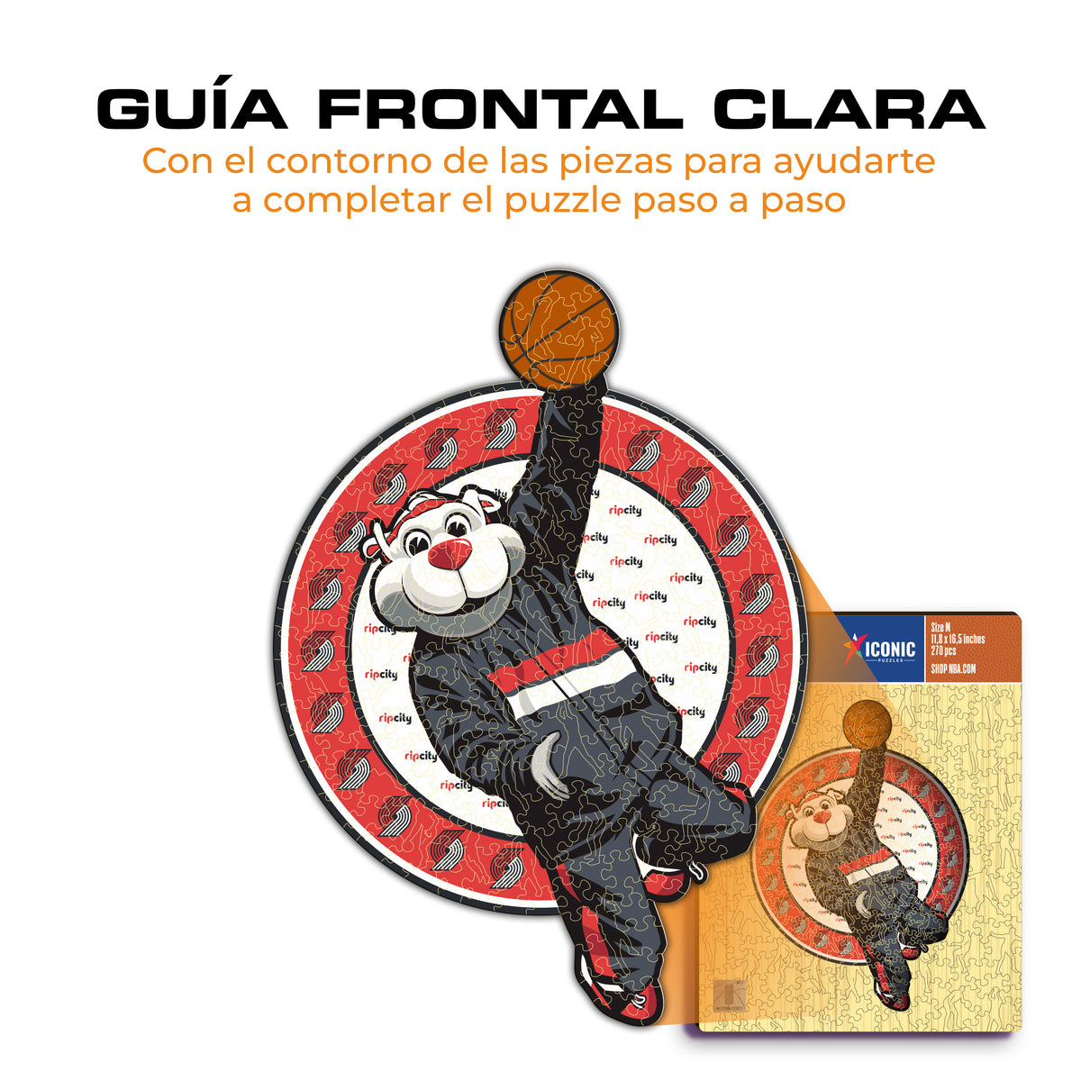 Portland Trail Blazers™ Mascota Puzle de Madera