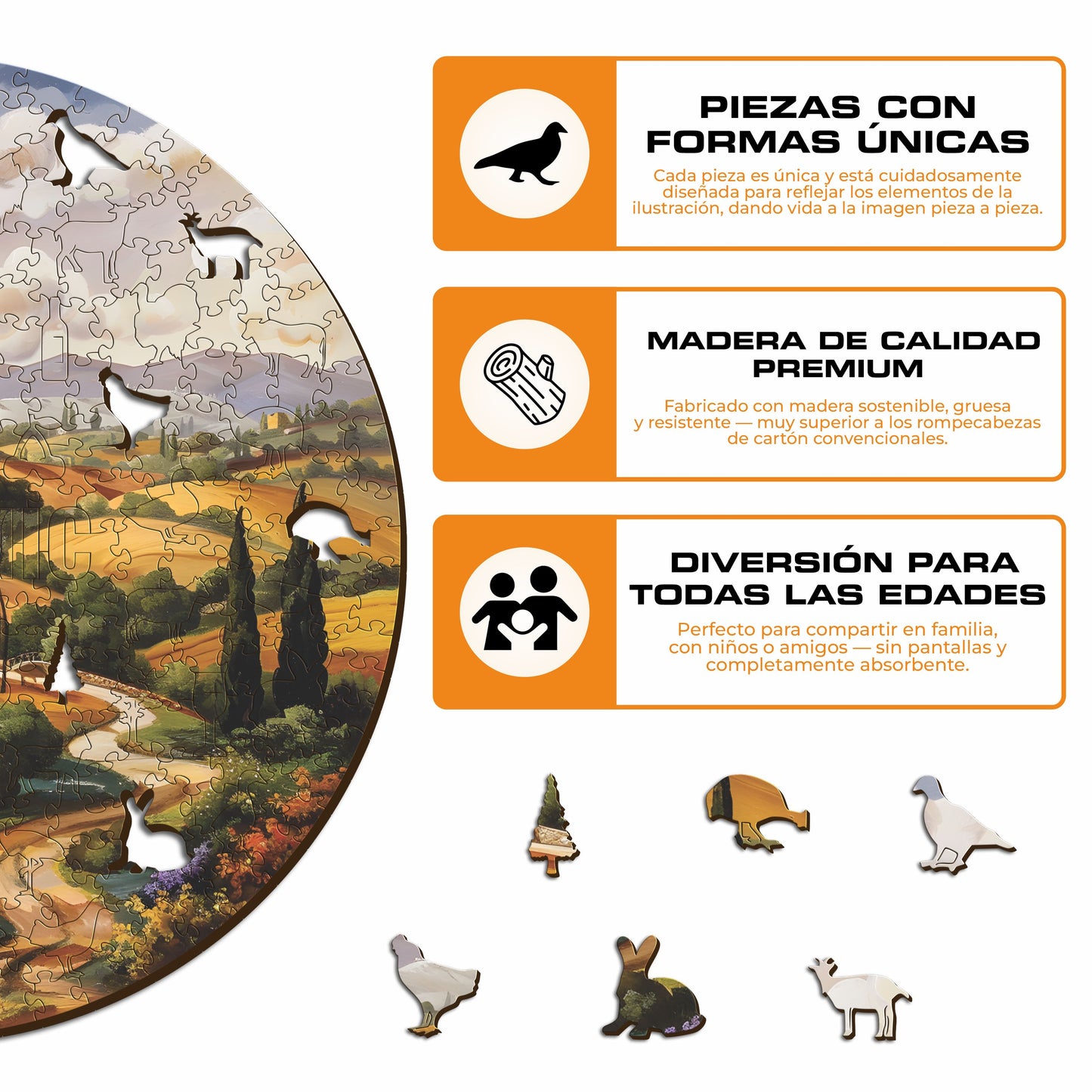 Toscana - Rompecabezas de Madera
