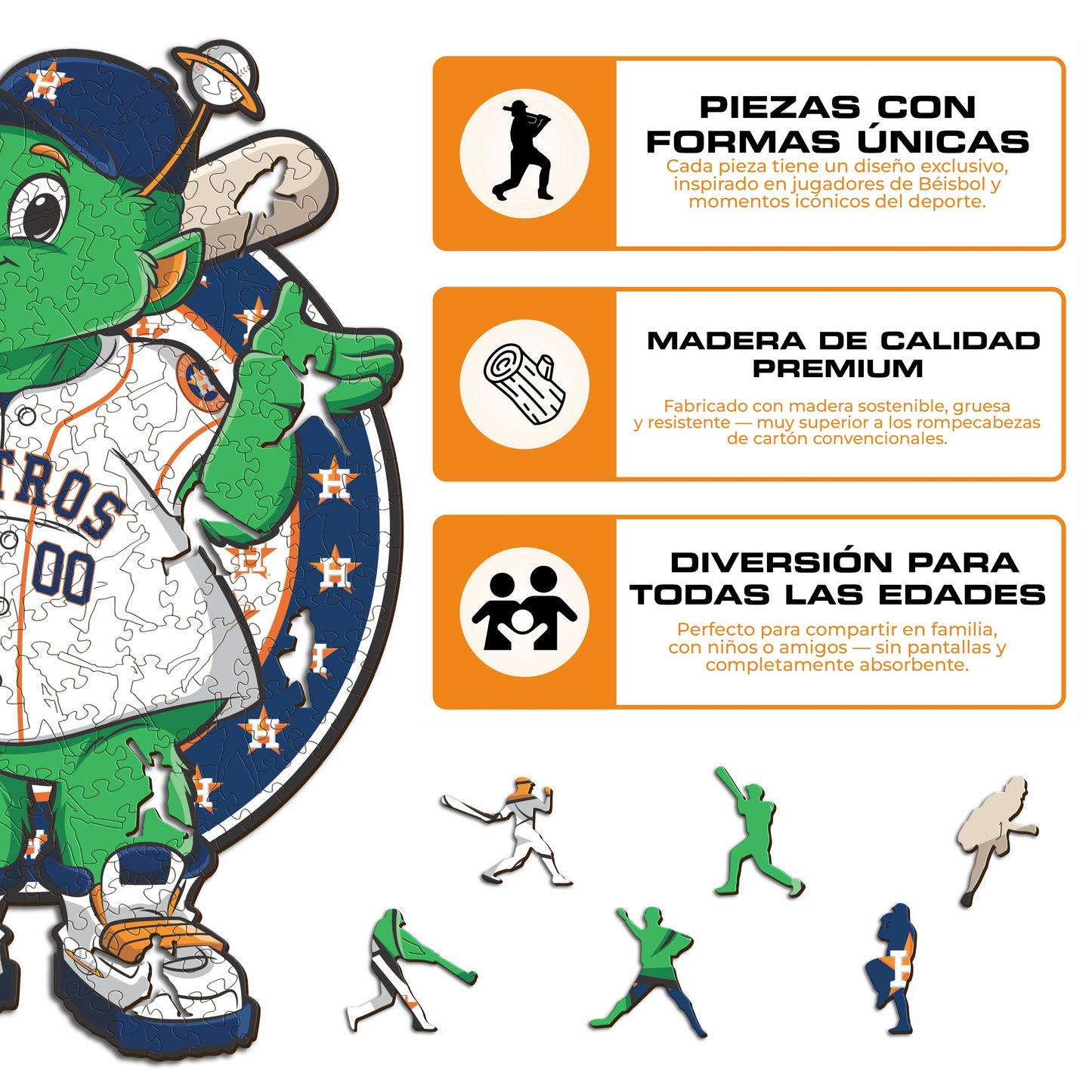 Houston Astros™ Mascota - Rompecabezas de Madera