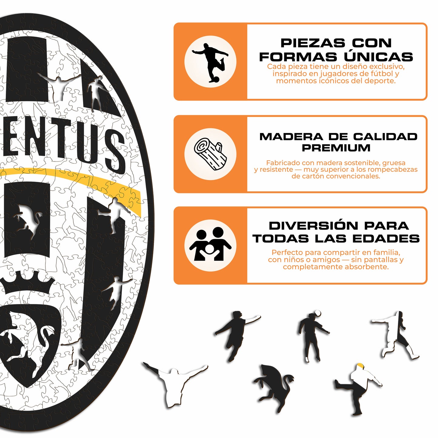 Juventus FC® Retro Logo - Rompecabezas de Madera