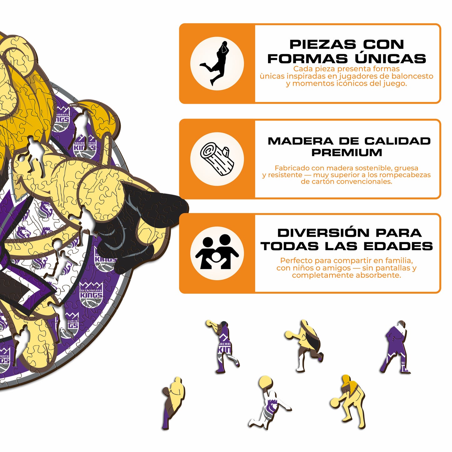 Sacramento Kings™ Mascota Puzle de Madera