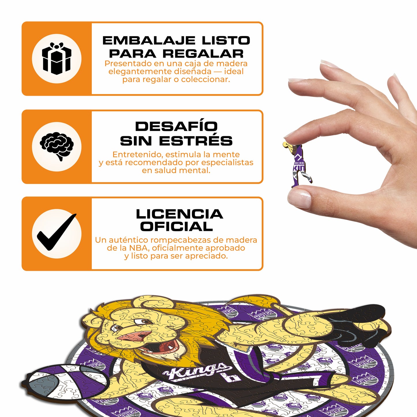 Sacramento Kings™ Mascota Puzle de Madera