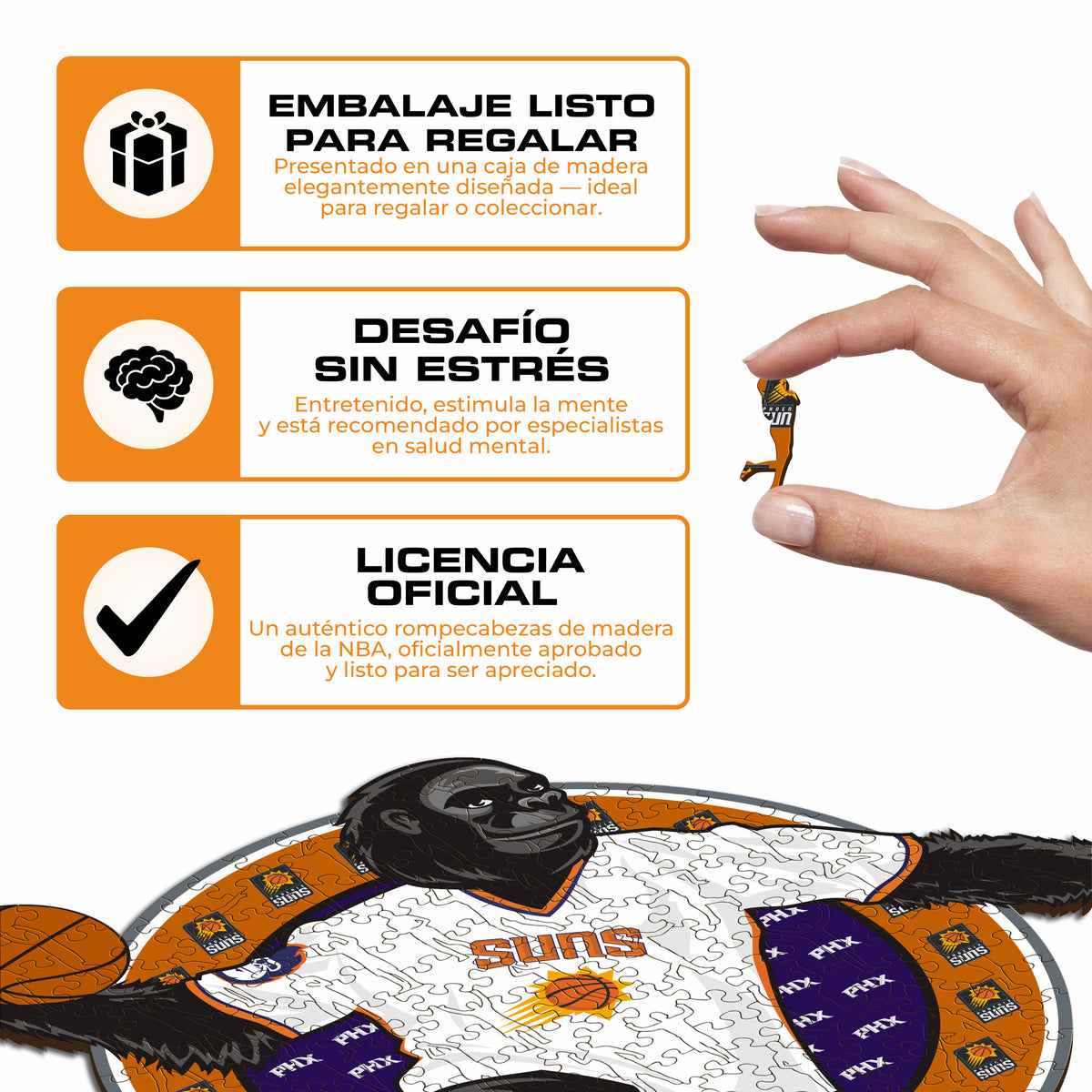 Phoenix Suns™ Mascota Puzle de Madera